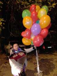 Заказать с доставкой - 15 разноцветных шаров с принтом "С Днем Рождения"