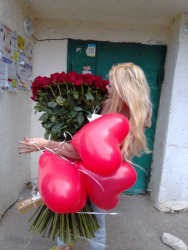 Замовити з доставкою - 101 метрова червона троянда "Для коханої!"