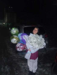 Букет із гіпсофіли з кульками "Таємна зустріч" - купити в квітковому магазині ProFlowers.ua