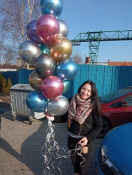 Набір з 15 різнокольорових кульок хром - купити в квітковому магазині ProFlowers.ua