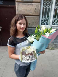 Букет из белых лилий "Романтика" - купить в магазине цветов ProFlowers.ua