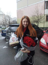 Європейський букет з 51 червоної троянди - замовити в ProFlowers.ua