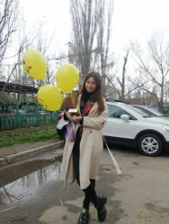 Доставка по Украине - Букет из гортензии с шарами "Воздушная акварель"