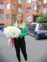 Доставка по Украине - Букет белых роз "Признание"