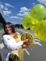 Доставка по Украине - Букет хризантем с шарами "Мечта"