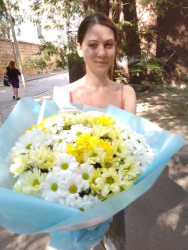 Доставка по Украине - Букет ромашек "Солнечное настроение"
