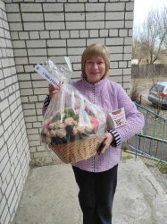 Delivery in Ukraine - Basket of flowers "Pink dreams"