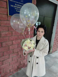 Delivery in Ukraine - Bouquet of white roses and orchids