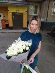 Delivery in Ukraine - Bouquet of 51 white roses "For the sweetheart"
