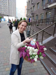 Delivery in Ukraine - Basket of lilacs "Freshness"