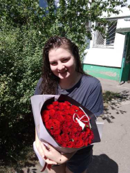 Европейский букет из 51 красной розы - заказать в ProFlowers.ua