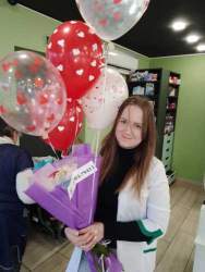 Delivery in Ukraine - Bouquet with balloons "Flower palette"