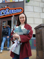 Delivered in Kiev 19 multi-colored peonies