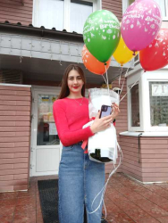 Delivered in Kiev 5 balloons with the print "Happy Birthday!"