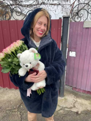 Белый мишка с бантиком! - купить в магазине цветов ProFlowers.ua