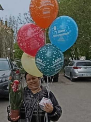 Доставка по Україні - Різнокольорові кульки "З Днем Народження" поштучно