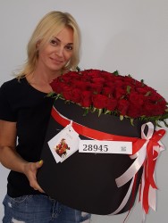 101 красная роза в коробке - быстрая доставка от ProFlowers.ua