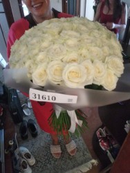 101 белая роза - быстрая доставка от ProFlowers.ua