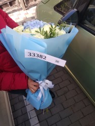 Букет белых роз и гортензий - купить в магазине цветов ProFlowers.ua