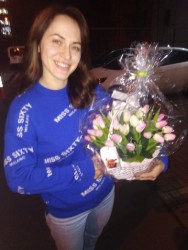 Buy with delivery - Basket of tulips "gentle hugs"