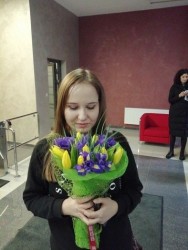 Order with delivery -  Bouquet with irises "Sunrise"