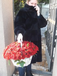 Buy with delivery - Basket "101 scarlet roses"