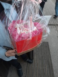 Order with delivery - Red roses in a box "St.Valentine's Day"