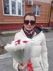 Delivery in Ukraine - Bouquet with white tulips "Tango"