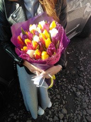 35 multicolored tulips "Exotic" - fast delivery from ProFlowers.ua
