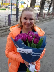 Букет 25 сиреневых тюльпанов - от ProFlowers.ua