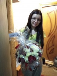 51 троянда в коробці "Ніжний поцілунок!" - купити в квітковому магазині ProFlowers.ua