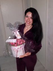 Замовити з доставкою - Коробка тюльпанів "Рожева хмара"