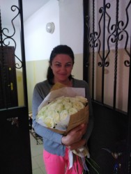 Bouquet of white roses "Mother of pearl" - buy at flower shop ProFlowers.ua