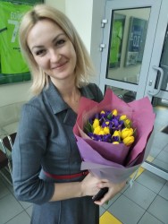 Buy with delivery - Bouquet of tulips and irises "Tenderness"