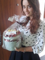 Delivery in Ukraine - Roses with macaroons in the box "For you"