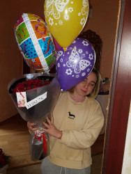 Air helium balloons "Happy Birthday" - buy at flower shop ProFlowers.ua