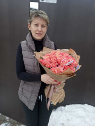 Доставка по Україні - Букет троянд "Помаранчевий рай"