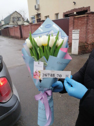Букет из 25 белоснежных тюльпанов - быстрая доставка от ProFlowers.ua