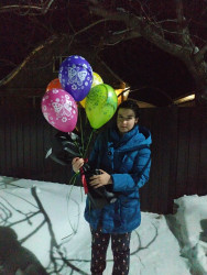 Доставка по Україні - 5 різнокольорових кульок з принтом