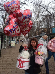 Связка гелиевых шаров «I love you» - купить в магазине цветов ProFlowers.ua