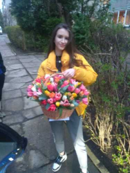 Delivery in Ukraine - Basket of tulips "Magic"